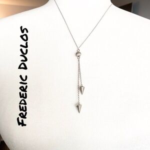 Frederic Duclos Sterling Silver LePointe Lariat Necklace NEW